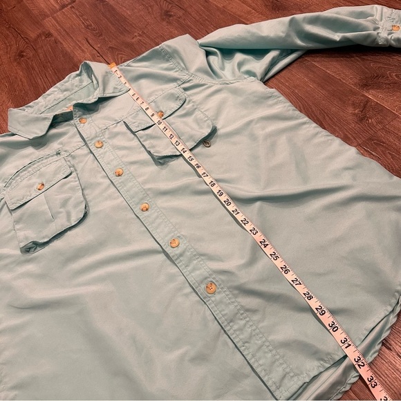 Guides Choice Adventure Shirt Men's XXL Aqua Blue Fishing Hiking Utility Vented - Picture 8 of 9